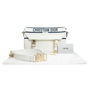 Dior camp Leather Christian Calfskin Crossbody Navy White Blue